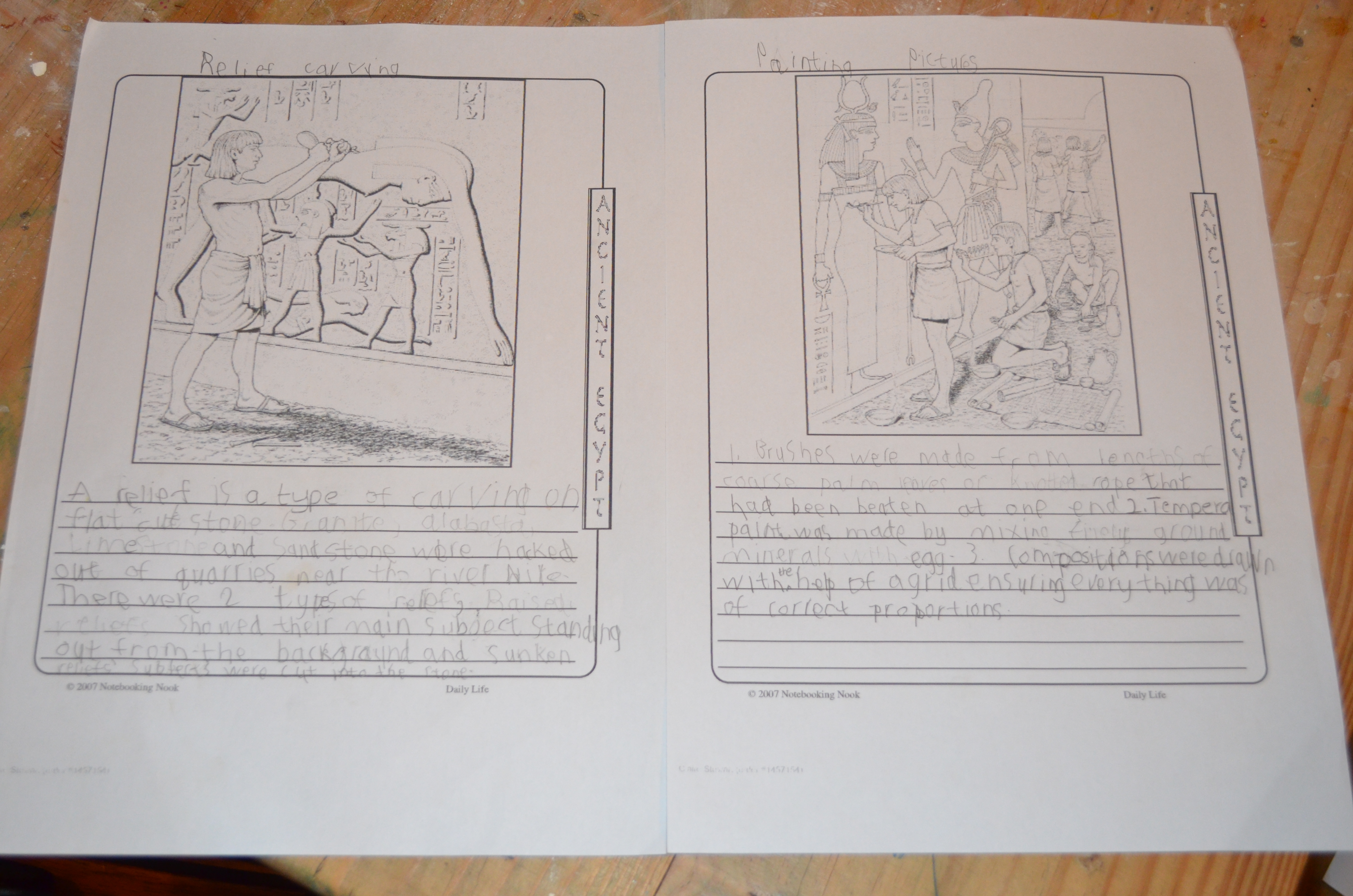 Notepages about reliefs and painting