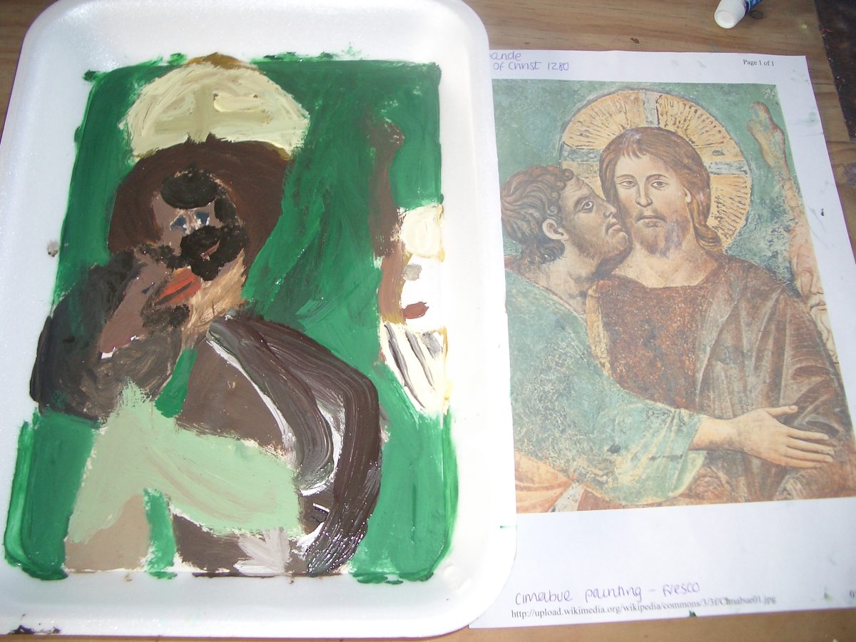 Cimabue art with home-made chalk paint