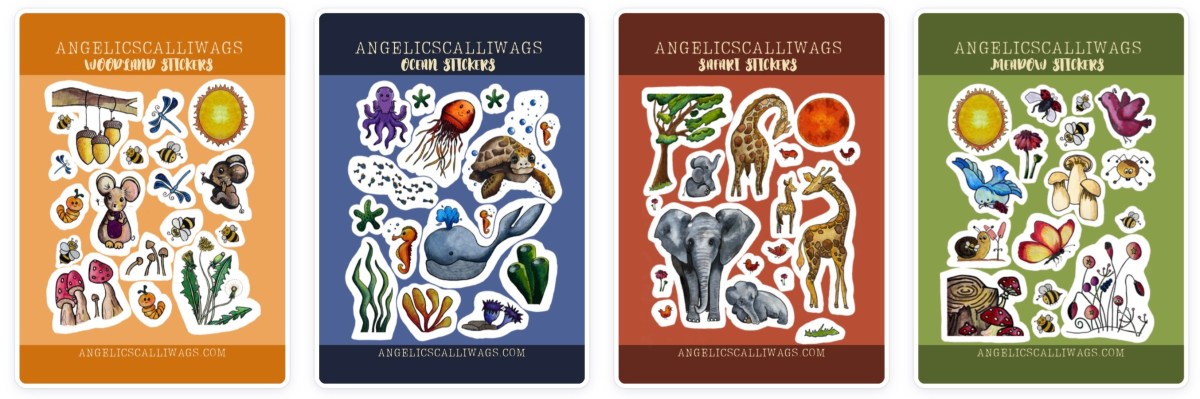 Angelicscalliwags Art Sticker Sheets